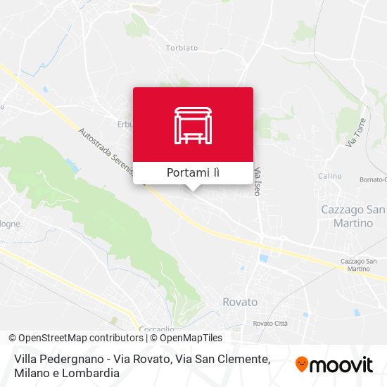 Mappa Villa Pedergnano - Via Rovato, Via San Clemente
