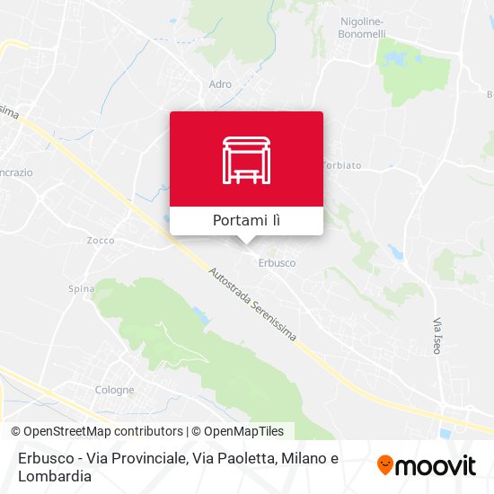 Mappa Erbusco - Via Provinciale, Via Paoletta