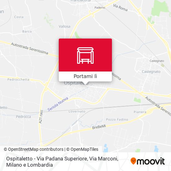 Mappa Ospitaletto - Via Padana Superiore, Via Marconi
