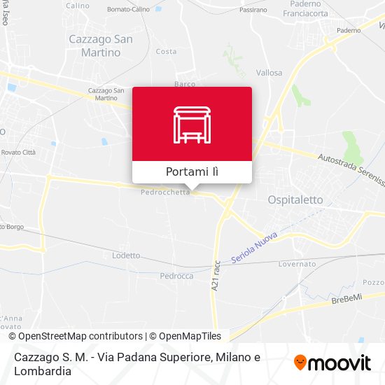 Mappa Cazzago S. M. - Via Padana Superiore