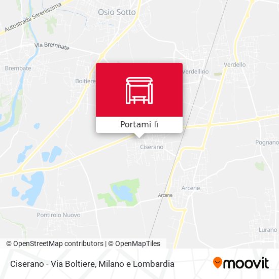 Mappa Ciserano - Via Boltiere