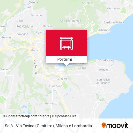 Mappa Salò - Via Tavine (Cimitero)