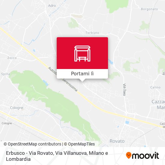 Mappa Erbusco - Via Rovato, Via Villanuova