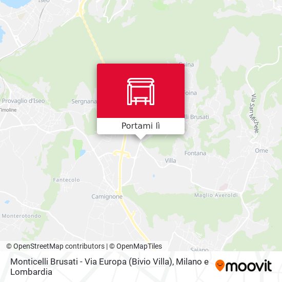 Mappa Monticelli Brusati - Via Europa (Bivio Villa)