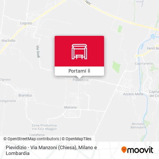 Mappa Pievidizio - Via Manzoni (Chiesa)
