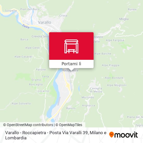 Mappa Varallo - Roccapietra - Posta Via Varalli  39