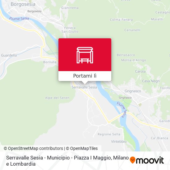 Mappa Serravalle Sesia - Municipio - Piazza I Maggio