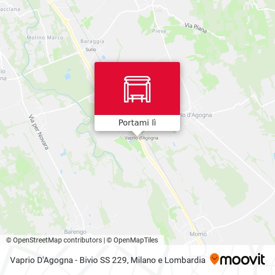 Mappa Vaprio D'Agogna - Bivio SS 229