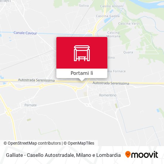 Mappa Galliate - Casello Autostradale