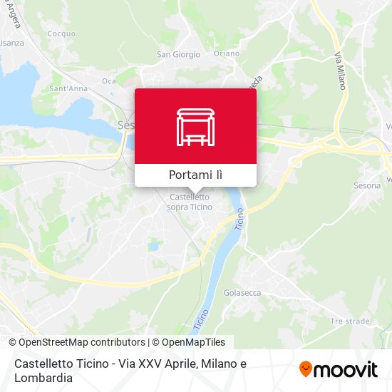 Mappa Castelletto Ticino - Via XXV Aprile