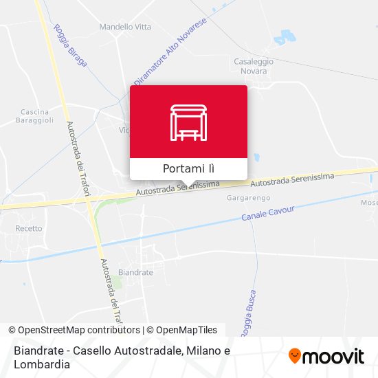 Mappa Biandrate - Casello Autostradale