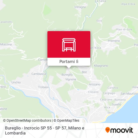 Mappa Bureglio - Incrocio SP 55 - SP 57