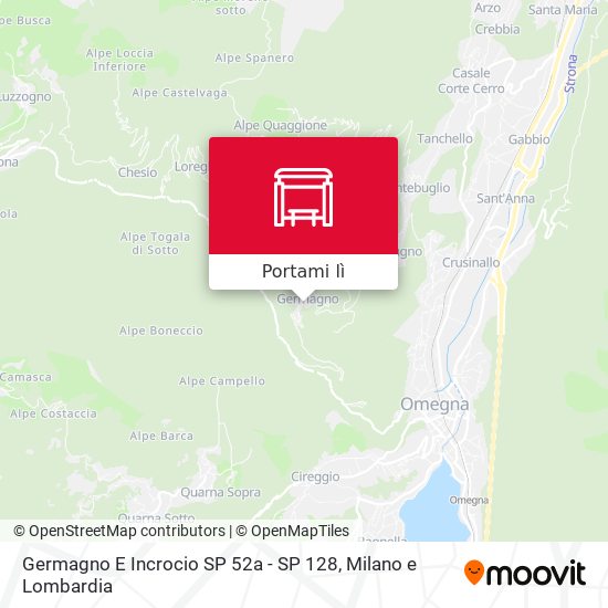 Mappa Germagno E Incrocio SP 52a - SP 128