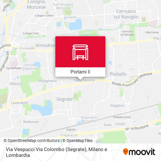 Mappa Via Vespucci Via Colombo (Segrate)