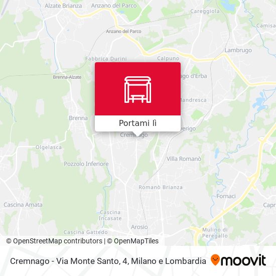Mappa Cremnago - Via Monte Santo, 4