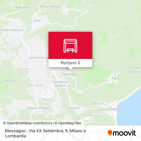 Mappa Blessagno - Via XX Settembre, 9