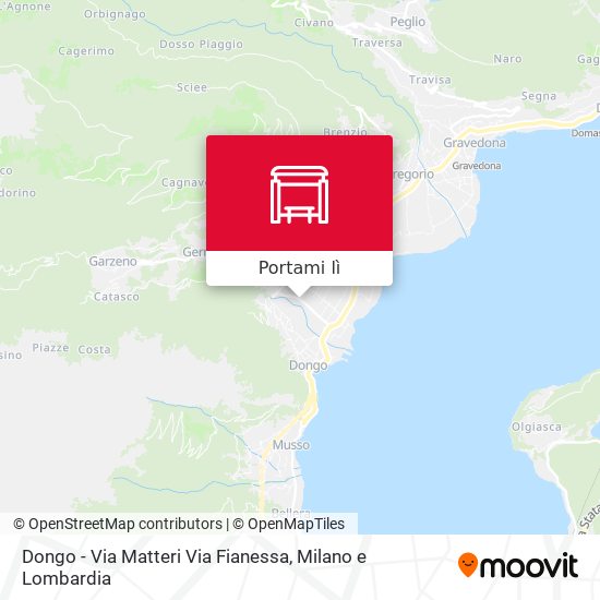 Mappa Dongo - Via Matteri Via Fianessa