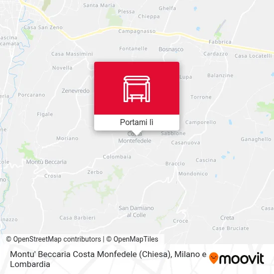 Mappa Montu' Beccaria Costa Monfedele (Chiesa)