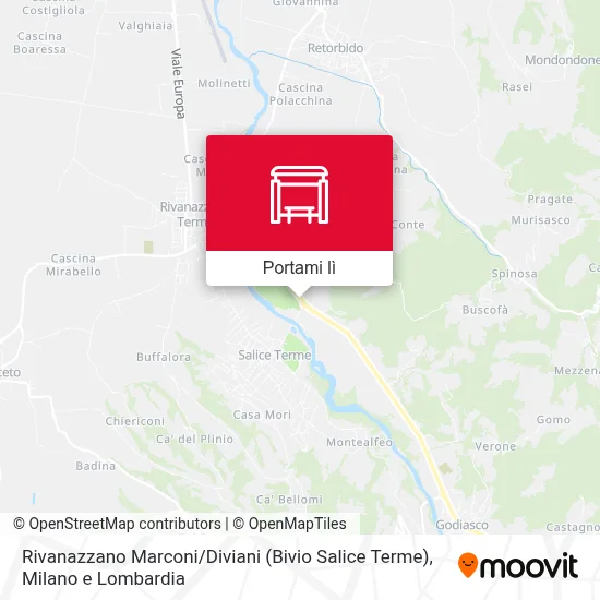 Mappa Rivanazzano Marconi / Diviani (Bivio Salice Terme)