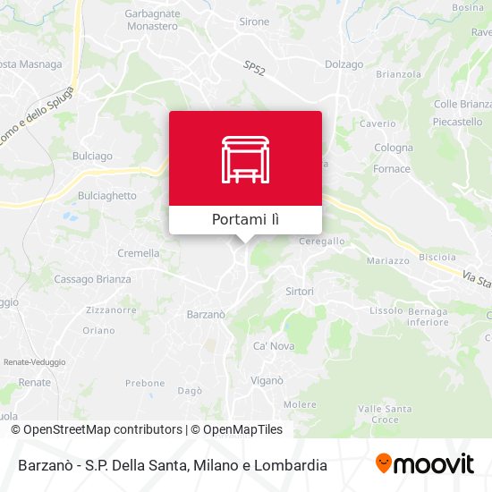 Mappa Barzanò - S.P. Della Santa