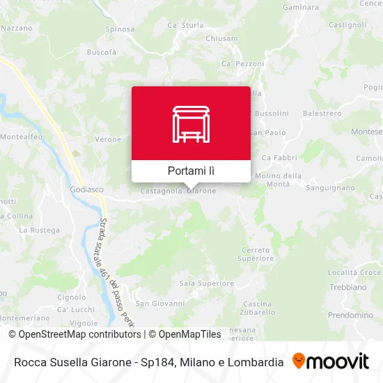Mappa Rocca Susella Giarone - Sp184