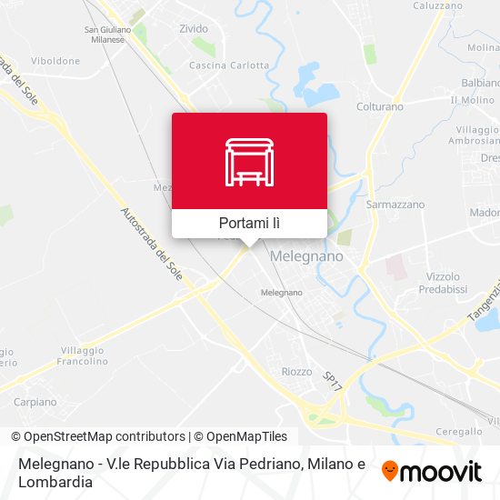 Mappa Melegnano - V.le Repubblica Via Pedriano