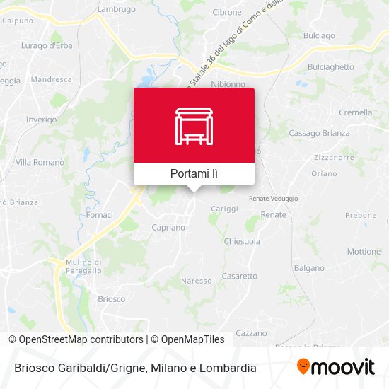 Mappa Briosco Garibaldi/Grigne