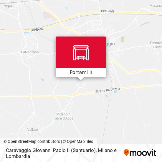 Mappa Caravaggio Giovanni Paolo II (Santuario)