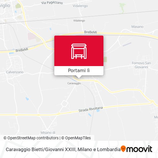 Mappa Caravaggio Bietti / Giovanni XXIII