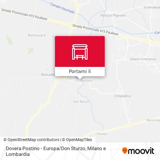 Mappa Dovera Postino - Europa / Don Sturzo