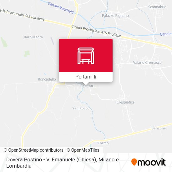Mappa Dovera Postino - V. Emanuele (Chiesa)