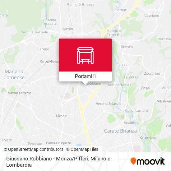 Mappa Giussano Robbiano - Monza / Pifferi