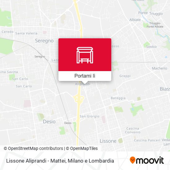 Mappa Lissone Aliprandi - Mattei