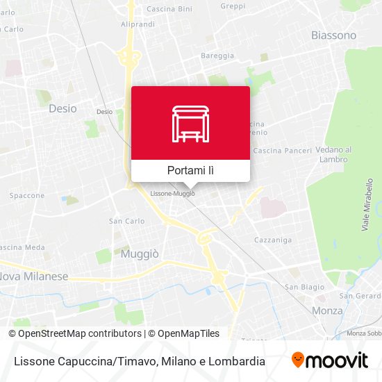 Mappa Lissone Capuccina/Timavo