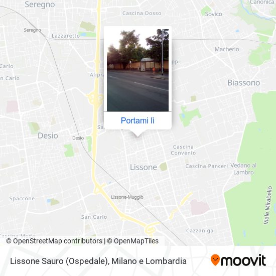 Mappa Lissone Sauro (Ospedale)