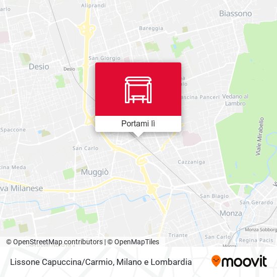 Mappa Lissone Capuccina/Carmio