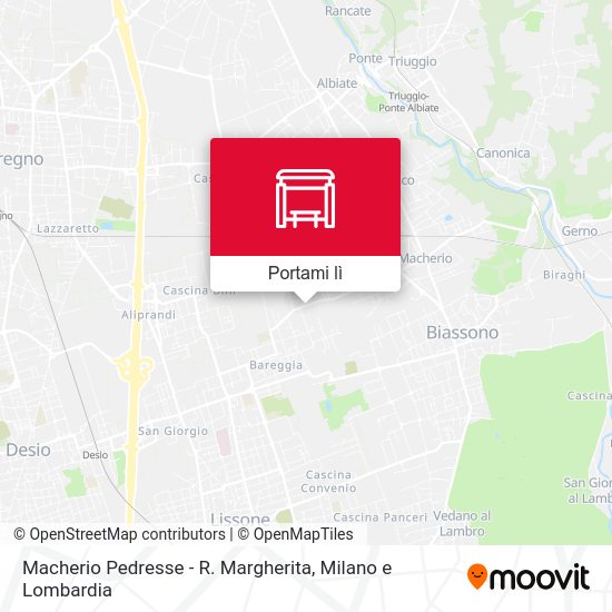 Mappa Macherio Pedresse - R. Margherita