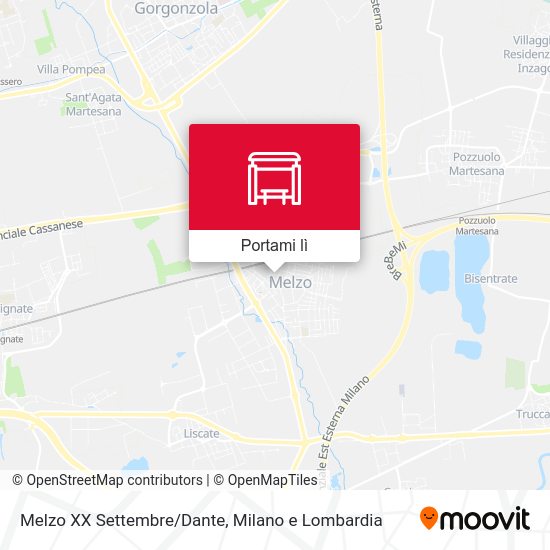 Mappa Melzo XX Settembre/Dante