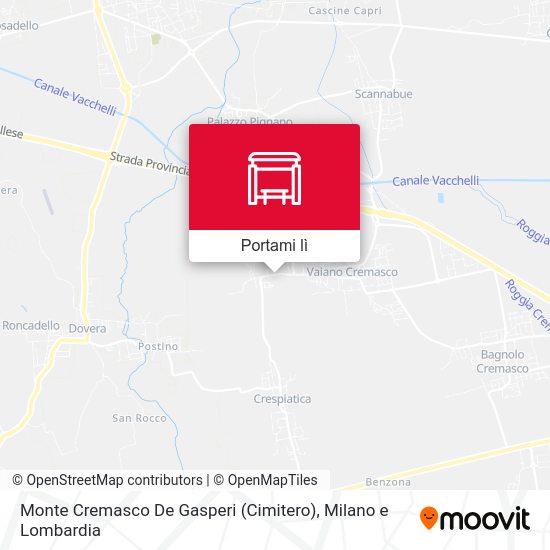 Mappa Monte Cremasco De Gasperi (Cimitero)