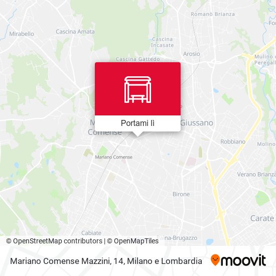 Mappa Mariano Comense Mazzini, 14