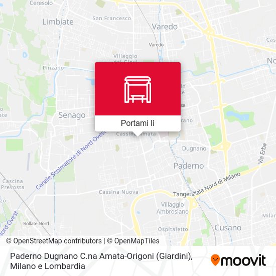 Mappa Paderno Dugnano C.na Amata-Origoni (Giardini)