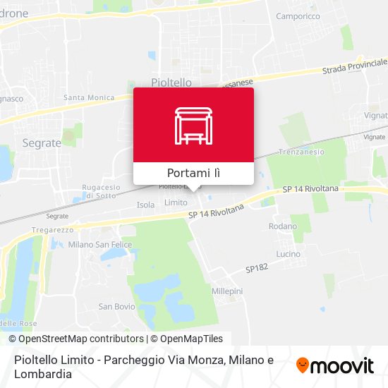 Mappa Pioltello Limito - Parcheggio Via Monza