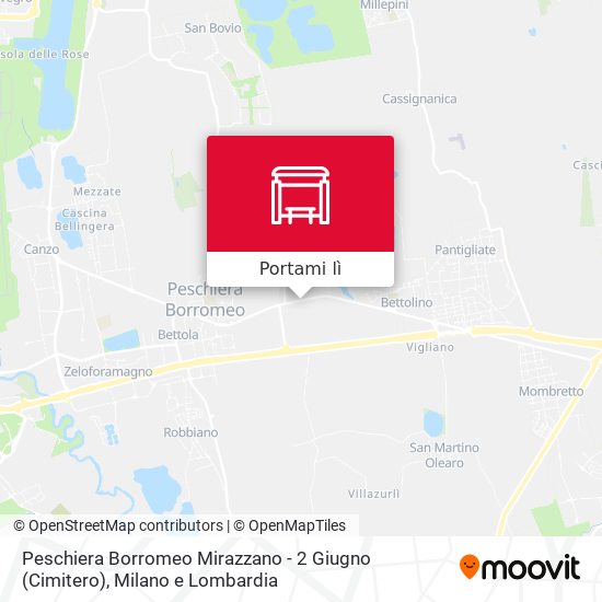 Mappa Peschiera Borromeo Mirazzano - 2 Giugno (Cimitero)