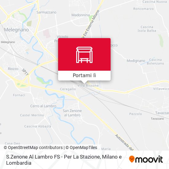 Mappa S.Zenone Al Lambro FS - Per La Stazione