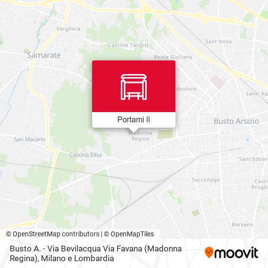 Mappa Busto A. - Via Bevilacqua Via Favana (Madonna Regina)