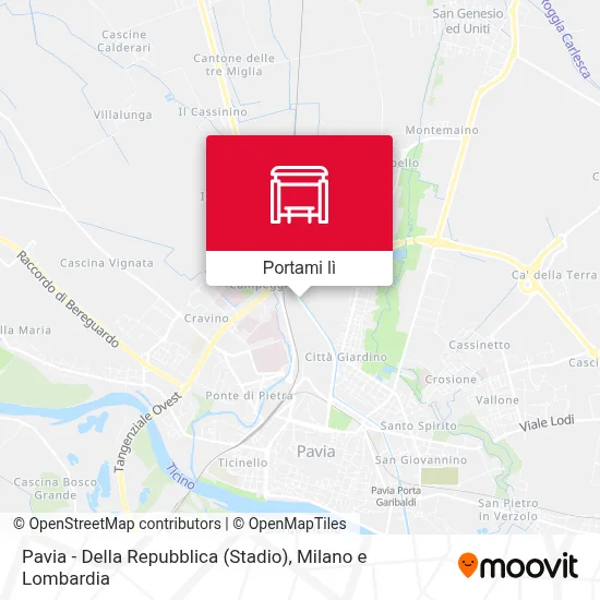 Mappa Pavia - Della Repubblica (Stadio)