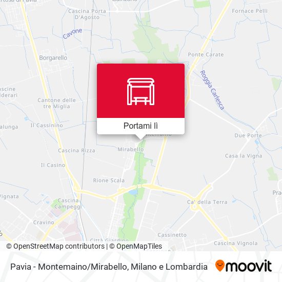 Mappa Pavia - Montemaino/Mirabello