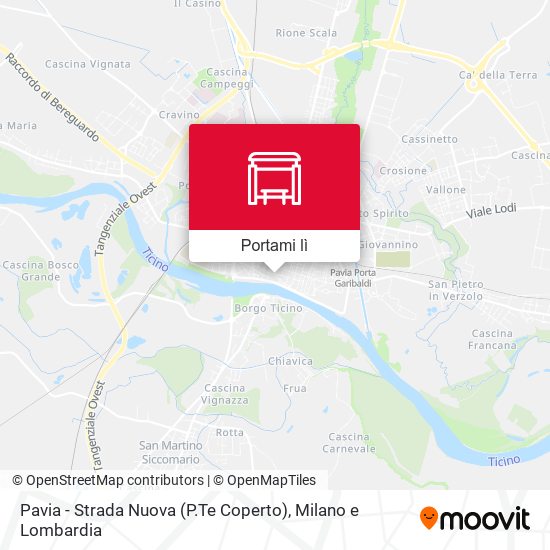 Mappa Pavia - Strada Nuova (P.Te Coperto)
