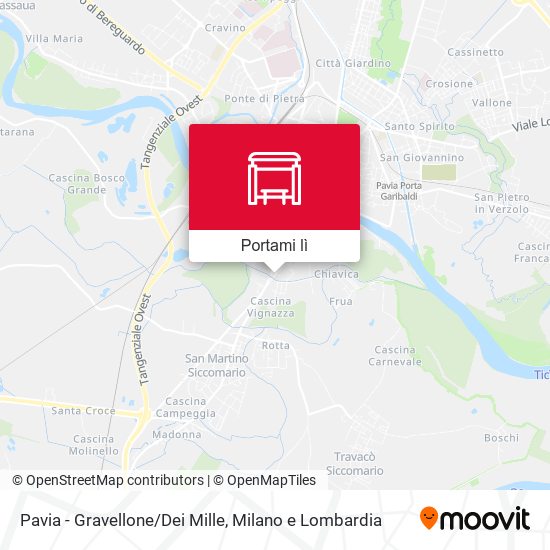 Mappa Pavia - Gravellone/Dei Mille