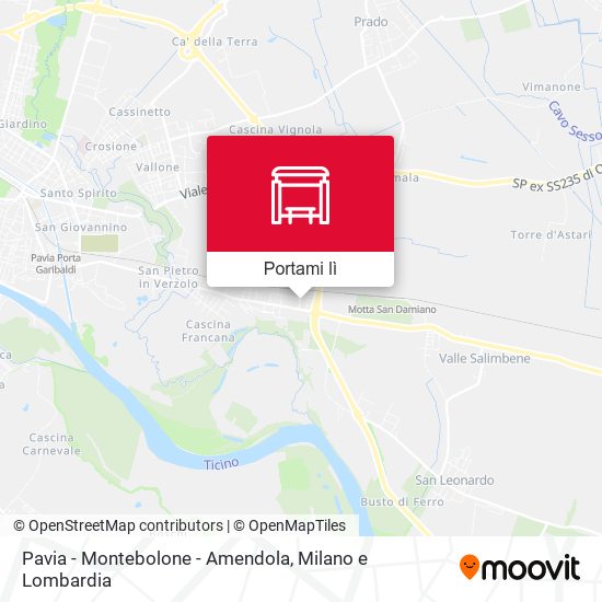 Mappa Pavia - Montebolone - Amendola
